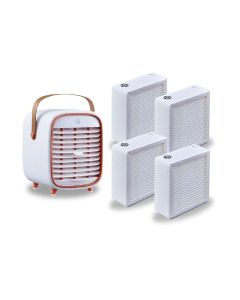 (Bundle Deal) SmartAir QT3 Portable Air Purifier - Travel - White + 4 Replacement HEPA Filters